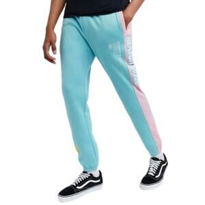 Reason Color Blocked Colorful Blue Yellow Pink Sweatpants Joggers Size Small